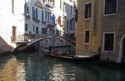 A gondola goes by our hotel